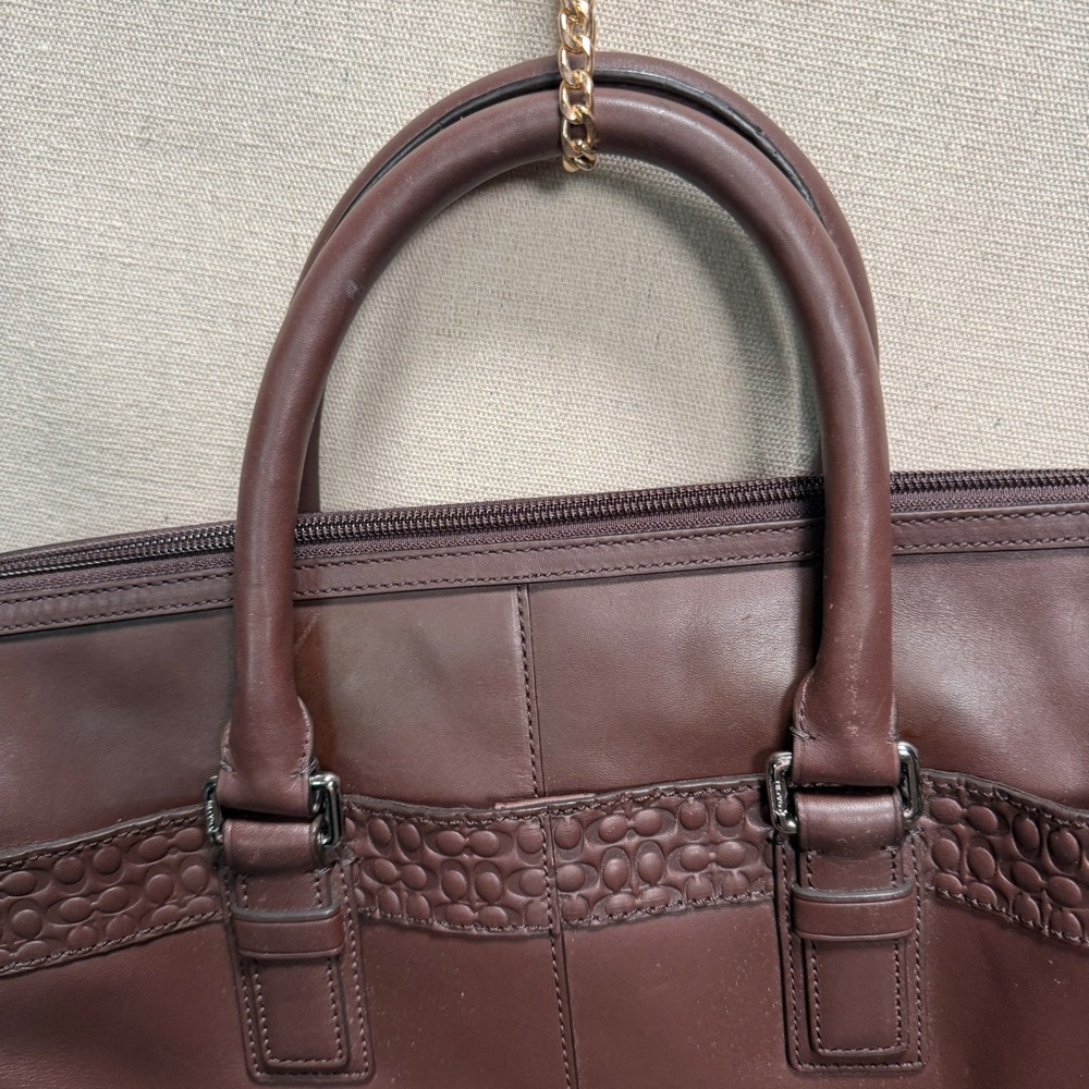 Coach Thompson Heritage Leather Slim Briefcase Mahogany Brown F70454 - Picture 8 of 16